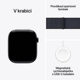 Chytré hodinky Apple GPS 46mm pouzdro z klavírně černého hliníku - inkoustově fialový provlékací sportovní řemínek 
