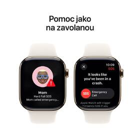 Chytré hodinky Apple GPS + Cellular 46mm pouzdro ze zlatého titanu - hvězdně bílý sportovní řemínek - S/M 
