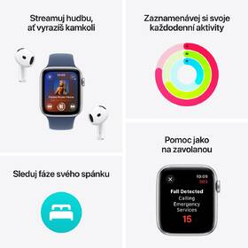 Chytré hodinky Apple GPS + Cellular 40mm pouzdro ze stříbrného hliníku - denimový sportovní řemínek - M/L 
