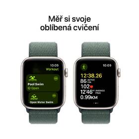 Chytré hodinky Apple GPS + Cellular 40mm pouzdro z hvězdně bílého hliníku - jezerně zelený provlékací sportovní řemínek 
