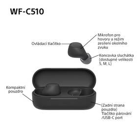 Sluchátka Sony WF-C510 černá barva
