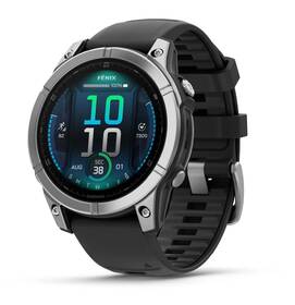 Chytré hodinky Garmin fenix E 47 mm - Stainless Steel / Graphite Silicone Band 
