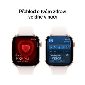 Chytré hodinky Apple GPS + Cellular 42mm pouzdro z růžově zlatého hliníku - světle ruměný sportovní řemínek - S/M 
