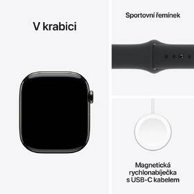 Chytré hodinky Apple GPS + Cellular 42mm pouzdro z břidlicově šedého titanu - černý sportovní řemínek - S/M 
