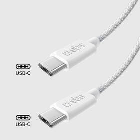 Kabel SBS USB-C/USB-C, PD, 60 W, 1,5 m šedá barva
