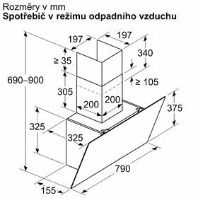 Odsavač par Bosch DWK85DK60 černá barva
