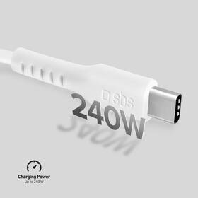 Kabel SBS USB-C/USB-C, PD, 240 W, 3 m bílá barva
