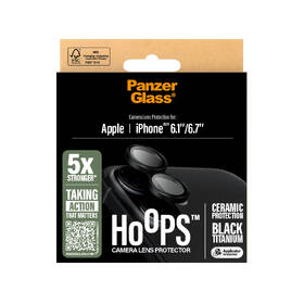 Tvrzené sklo PanzerGlass Hoops Ceramic na Apple Iphone 16/16 Plus černá barva
