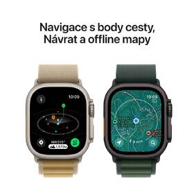 Chytré hodinky Apple GPS + Cellular 49mm pouzdro z přírodního titanu - žlutohnědý alpský tah - M 
