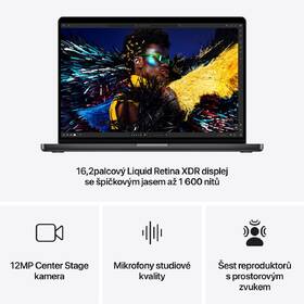 Notebook Apple 16" M4 Pro 14× CPU 20× GPU, 24 GB, 512 GB - vesmírně černý CZ 
