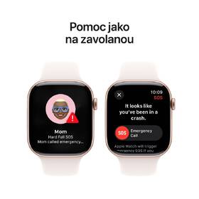 Chytré hodinky Apple GPS 42mm pouzdro z růžově zlatého hliníku - světle ruměný sportovní řemínek - S/M 
