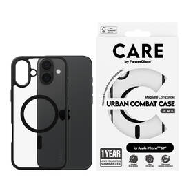 Kryt na mobil PanzerGlass CARE Urban Combat na Apple Iphone 16 Plus, MagSafe černá barva
