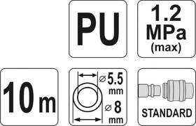 Vzduchová hadice YATO YT-24202 PU 5,5x8mm, 10m 
