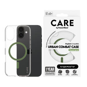 Kryt na mobil PanzerGlass CARE Urban Combat na Apple Iphone 16, MagSafe zelená barva
