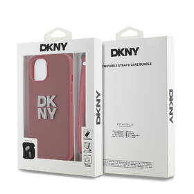 Kryt na mobil DKNY Leather Stack Strap Wrist na Apple iPhone 14 červená barva
