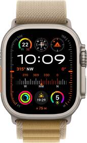 Chytré hodinky Apple GPS + Cellular 49mm pouzdro z přírodního titanu - žlutohnědý alpský tah - L 
