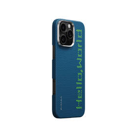 Kryt na mobil Pitaka Tactile Woven Hello World na Apple iPhone 16 Pro modrá barva
