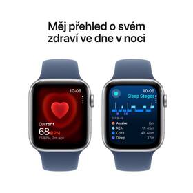 Chytré hodinky Apple GPS + Cellular 40mm pouzdro ze stříbrného hliníku - denimový sportovní řemínek - S/M 
