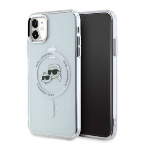 Kryt na mobil Karl Lagerfeld K&CH Heads Metal Frame na Apple iPhone 11, MagSafe průhledná
