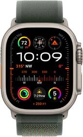 Řemínek Apple 49mm zelený Trailový tah - S/M - provedení z přírodního titanu 
