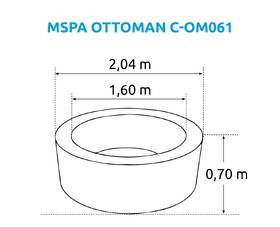 Vířivka MSpa Ottoman C-OM062 šedá barva
