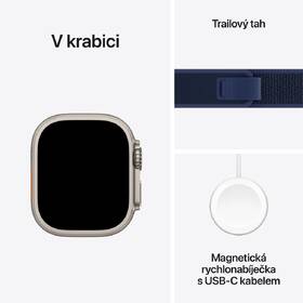 Chytré hodinky Apple GPS + Cellular 49mm pouzdro z přírodního titanu - námořnicky modrý oceánský řemínek 
