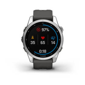 Chytré hodinky Garmin fenix 7S Glass - Silver / Graphite Silicone Band + Topo Czech PRO voucher 
