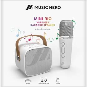 Přenosný reproduktor SBS Music Hero KARAOKE MINI RIO bílá barva
