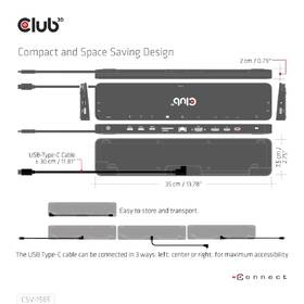 Dokovací stanice Club3D USB-C, Triple Display DP 1.4 Alt mode Smart PD3.0 100 W 
