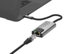 Redukce Linq byELEMENTS USB-C/RJ45, 2.5Gbe šedá barva
