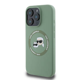 Kryt na mobil Karl Lagerfeld Liquid Silicone K&CH Heads MagSafe na Apple iPhone 16 Pro khaki
