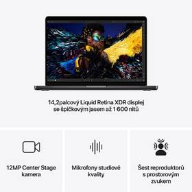 Notebook Apple CTO 14" M4 10× CPU 10× GPU, 24 GB, 512 GB - vesmírně černý CZ 
