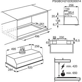 Odsavač par AEG DGB3523S šedá barva
