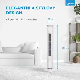 Ventilátor sloupový Midea FZ10-21ARBW bílá barva
