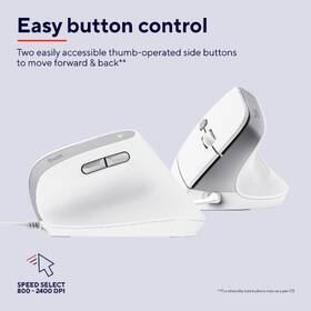 Myš Trust Bayo II Ergonomic, USB bílá barva
