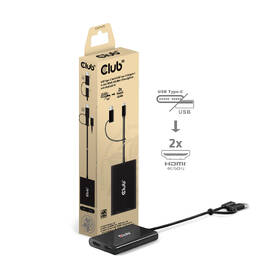 USB Hub Club3D USB na 2xHDMI 2.0, Dual Monitor, 4K60Hz (M/F) černá barva
