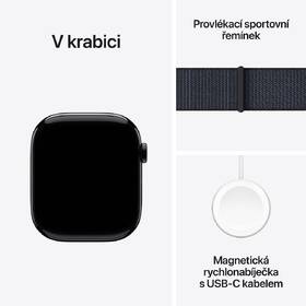 Chytré hodinky Apple GPS + Cellular 42mm pouzdro z klavírně černého hliníku - inkoustově fialový provlékací sportovní řemínek 
