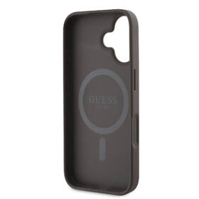 Kryt na mobil Guess PU Leather 4G Colored Ring MagSafe na Apple iPhone 16 hnědá barva
