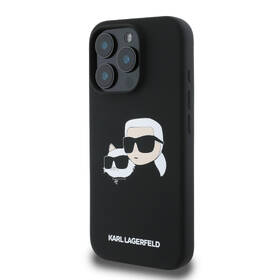 Kryt na mobil Karl Lagerfeld Liquid Silicone Double Heads MagSafe na Apple iPhone 16 Pro Max černá barva
