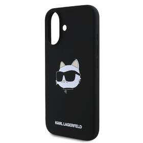 Kryt na mobil Karl Lagerfeld Choupette Head na Apple Iphone 16, MagSafe černá barva
