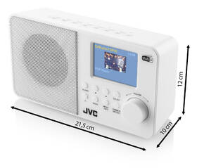 Radiopřijímač s DAB+ JVC RA-E611W-DAB bílá barva
