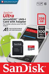 Paměťová karta SanDisk 256GB UHS-I U1 (100R) + adapter 
