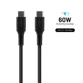 Kabel FIXED Liquid silicone USB-C/USB-C s podporou PD, 60W, 0,5m černá barva
