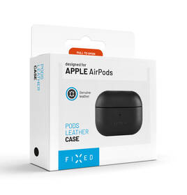 Pouzdro FIXED PodsLeather pro Apple AirPods 3 černá barva
