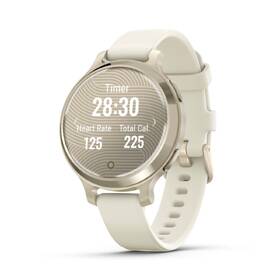 Chytré hodinky Garmin Lily 2 Active - Lunar Gold / Bone Silicone Band 
