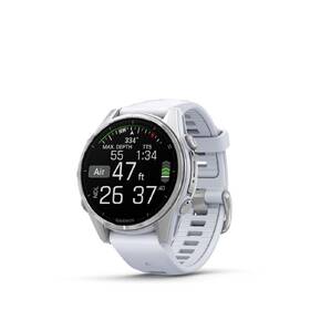 Chytré hodinky Garmin fenix 8 43 mm AMOLED - Silver / Whitestone Silicone Band + Topo Czech PRO voucher 
