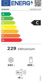 Americká lednice Samsung RS66DG813CS9EF stříbrná barva
