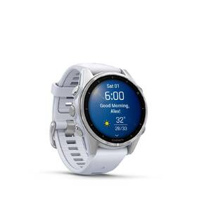 Chytré hodinky Garmin fenix 8 43 mm AMOLED - Silver / Whitestone Silicone Band + Topo Czech PRO voucher 
