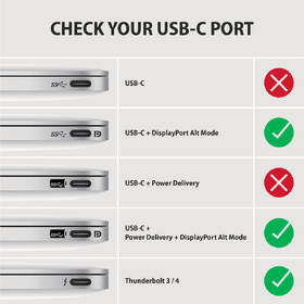 Redukce Axagon USB-C / HDMI 2.0a, 25cm, 4K/60Hz HDR10 černá barva
