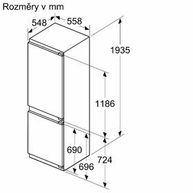 Chladnička s mrazničkou Bosch KIN96VFD0 XL objem 
